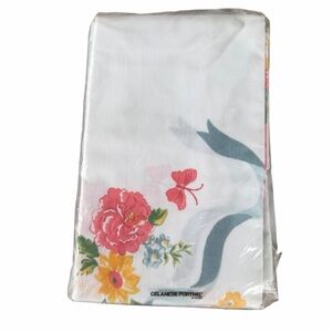 VTG Cannon King Pillowcase Set (2) Floral Butterfly Ribbon NOS No Iron Percale